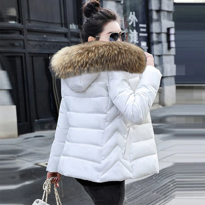 Hooded Parka - Big Fur Winter Jacket for Women