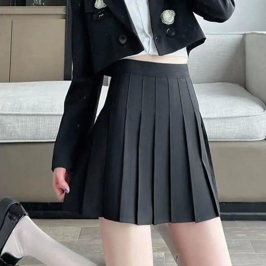 High Waist Pleated Skirt Summer Casual Plaid Tennis