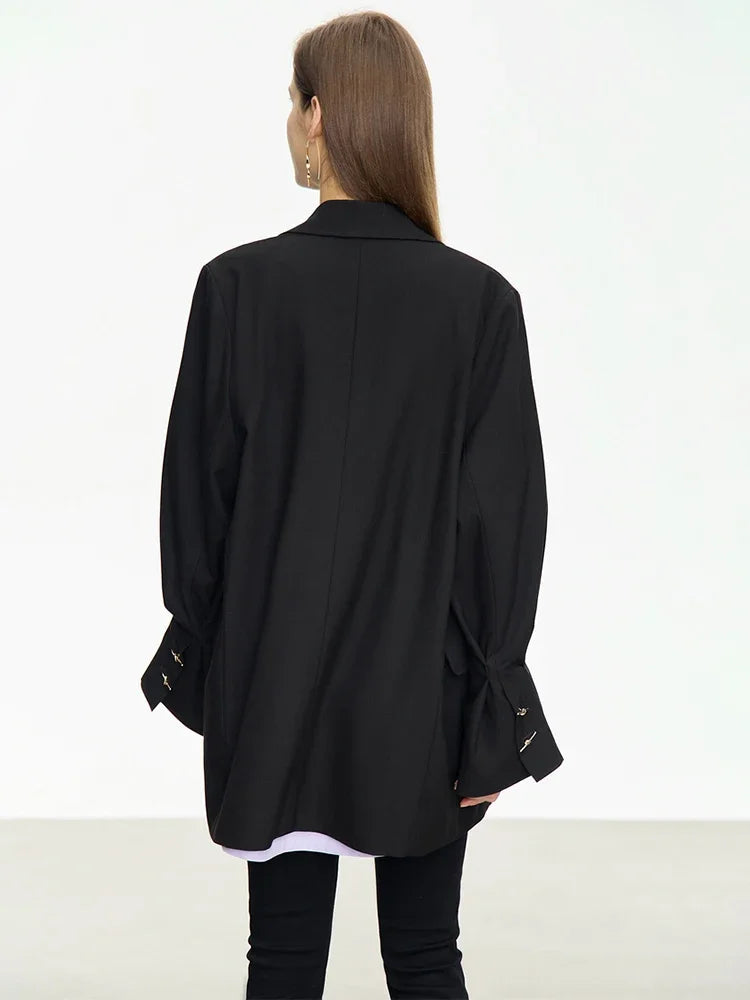 Women’s Black Blazer - Autumn Loose Office Coat