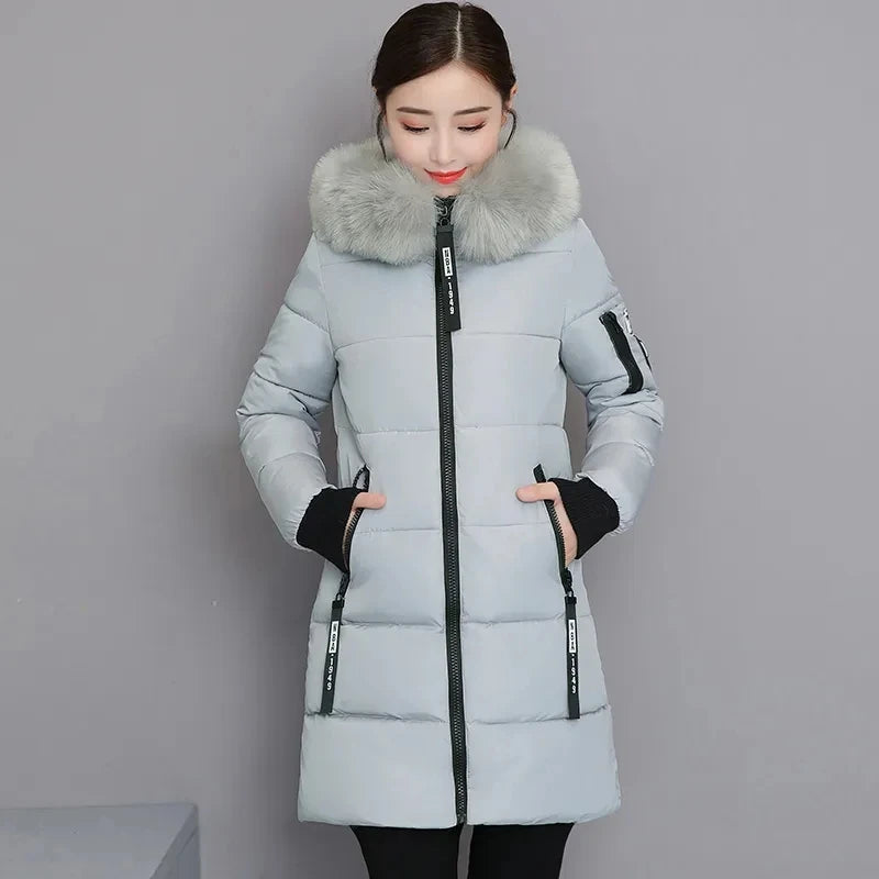 Women's Jacket - Fur Neckline Long Coat