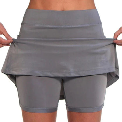 Summer High Waist Running Skirt Tennis Golf Workout Shorts