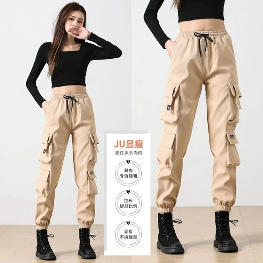 Spring And Summer Multi-Pocket Overalls Pants Loose Women's Ankle Banded Joggers