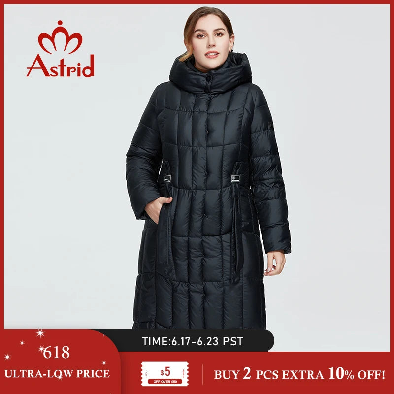 Women’s Winter Parka - Long Plaid Thick Jacket