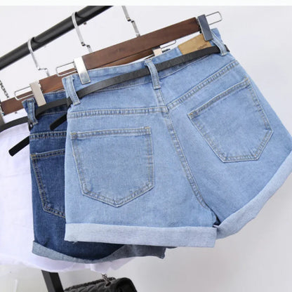 Summer Women's Clothing High Waisted Short Jeans Loose Leg