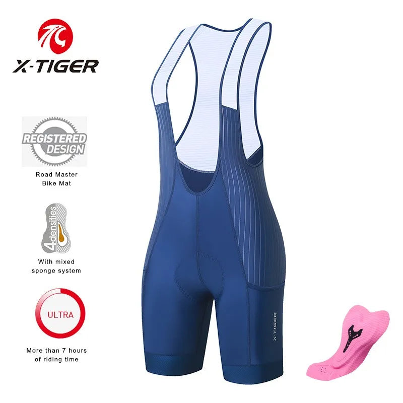 X-Tiger Women's Cycling Bib Shorts Sponge Cushion Short Mountain