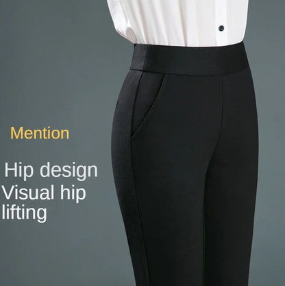 Ladies Casual Leggings Elastic High Waist Work Pants Trousers