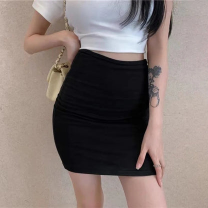 One-Step Skirt Women's Summer High Waist Tight Sexy Black