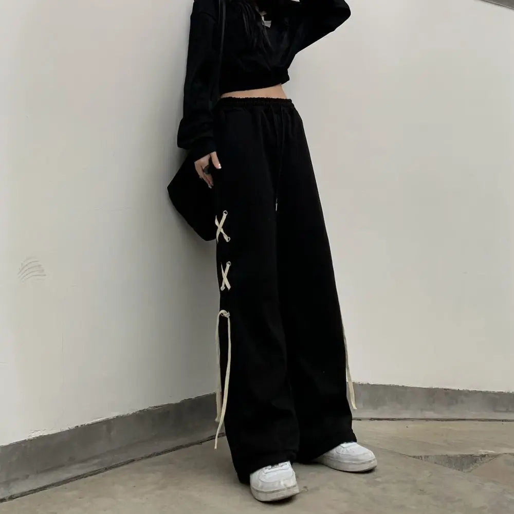 Wide Leg Pants Women's Y2K Streetwear Loose Harajuku Trousers