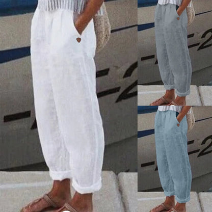 Casual Women's Trousers Spring Summer Elastic Waist Bottoms