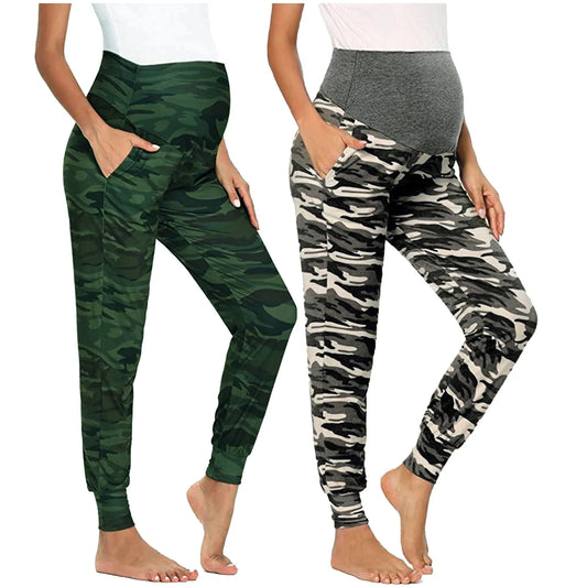 Camouflage Maternity Pants - Stretchy Comfortable Lounge