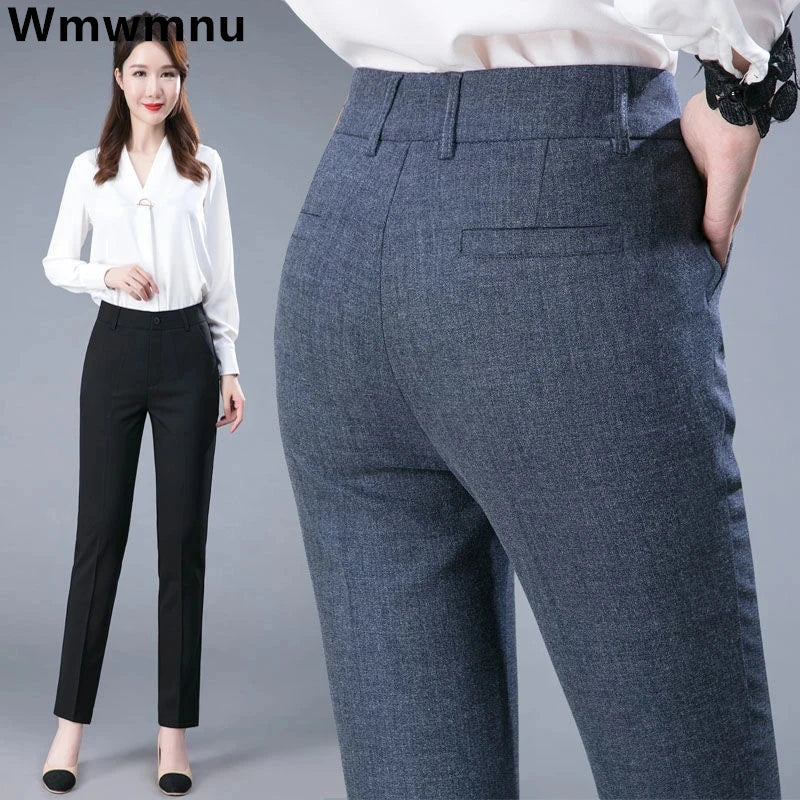 New Formal Pencil Pants Women's High Waist Classic Straight