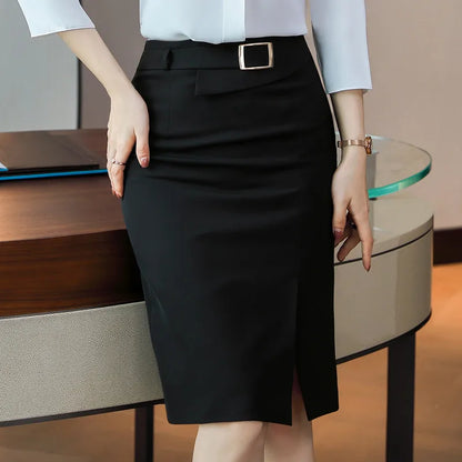 Spring Summer Fashion Black Skirt Women's Elegant All-Match Slim Formal Women's