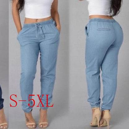 Sexy Loose Pencil Jeans Women's Leggings High Waist