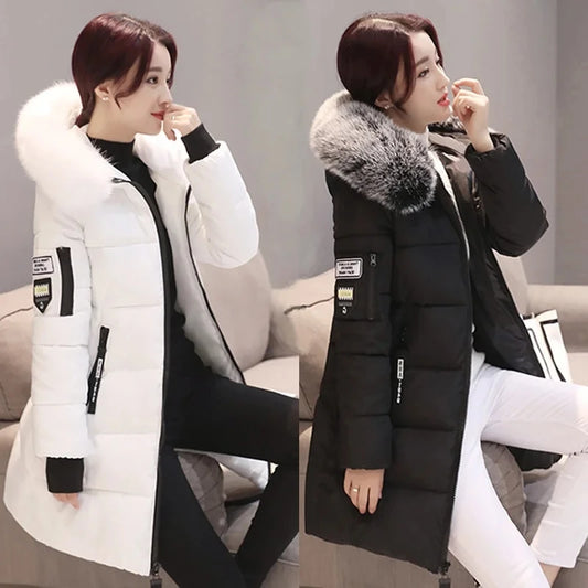 Women's Jacket - Fur Neckline Long Coat