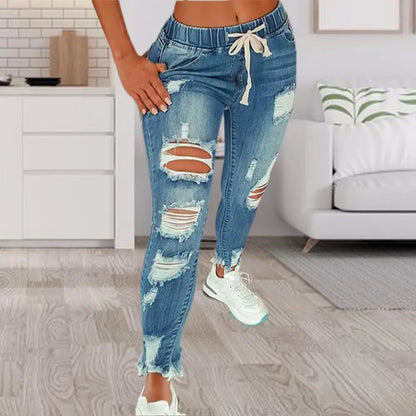 Women's Jeans Ripped Vintage Distressed Streetwear Hip Hop Pants