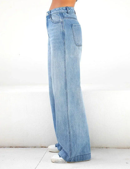 Women's Jeans Wide Leg Pants Streetwear Loose High Waist