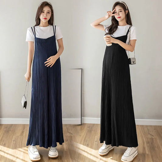 Summer Overall Maternity Clothes - Loose Cropped Chiffon Pants