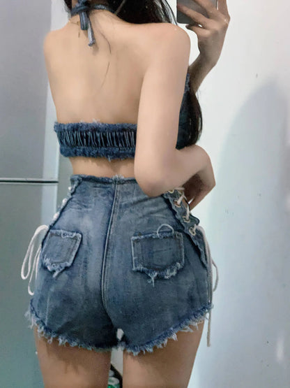 New Summer Women's Denim Shorts Sexy High Waisted Jeans