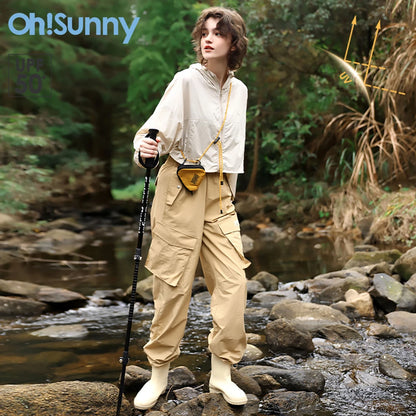 Ohsunny Women's Cargo Pants Spring Summer New Fashion Paper Feeling