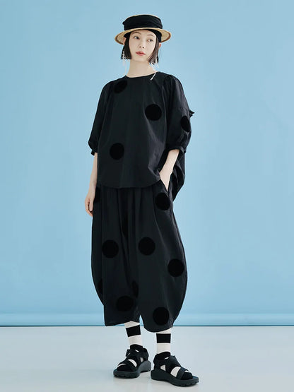 Imakokoni Original Design Black Polka Dot Thin Style Wide