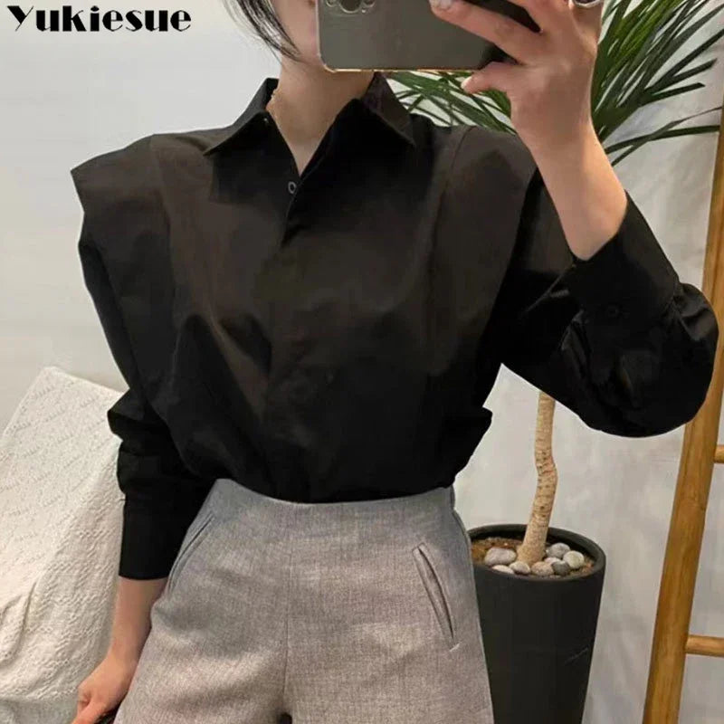 Women's Shirt Autumn 2023 New Chic Long-Sleeve Loose Blouses Street Elegant Tops Shirt OL office women blouses and tops shirts