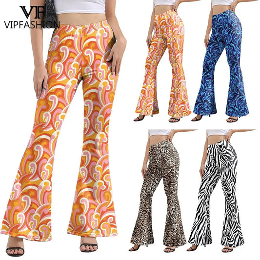 Vip Fashion Hip Hop Flare Pants Leopard Print Holiday Party