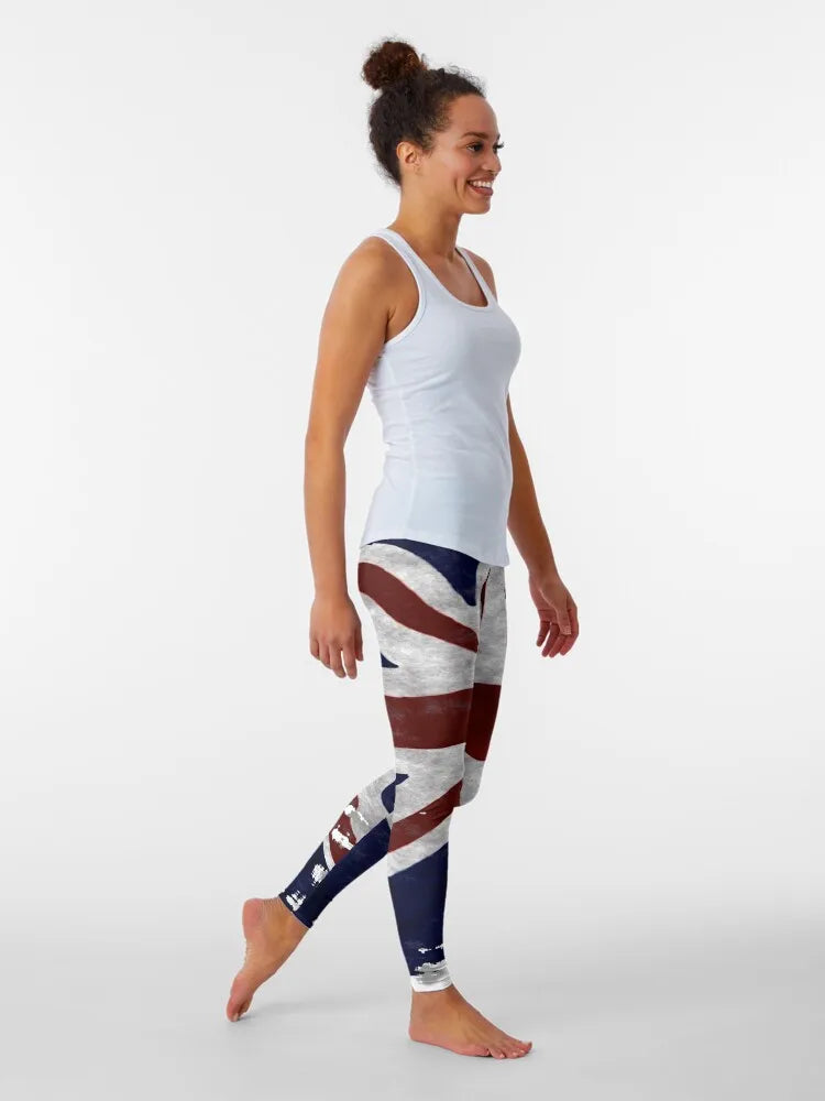 Patriotic Union Jack Flag Leggings Yoga Pants Sportswear Gym