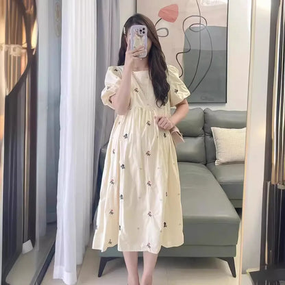 China Floral Maternity Dress - Loose Casual Pregnancy Clothing