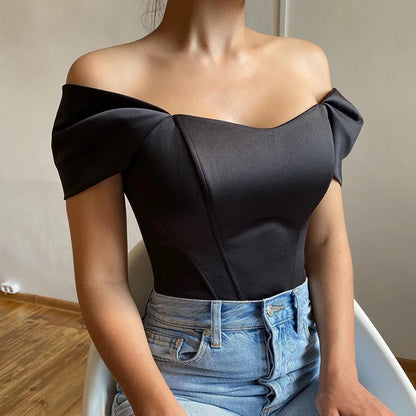 Elegant Satin Bow Tie Corset Top for Women Summer 2022 Fashion Sleeveless Backless Cropped Tops Club Party Clothes