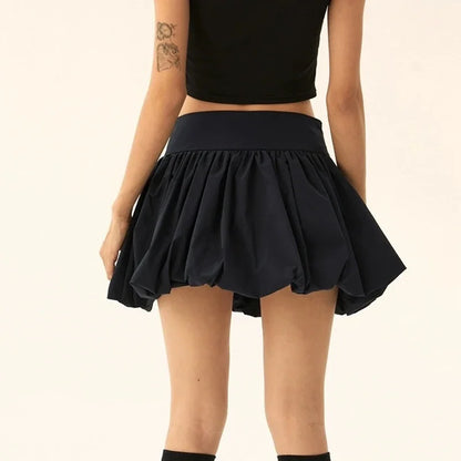 Y2K Fairycore Pleated Short Skirt Women's Kawaii Bubble Mini Skirt