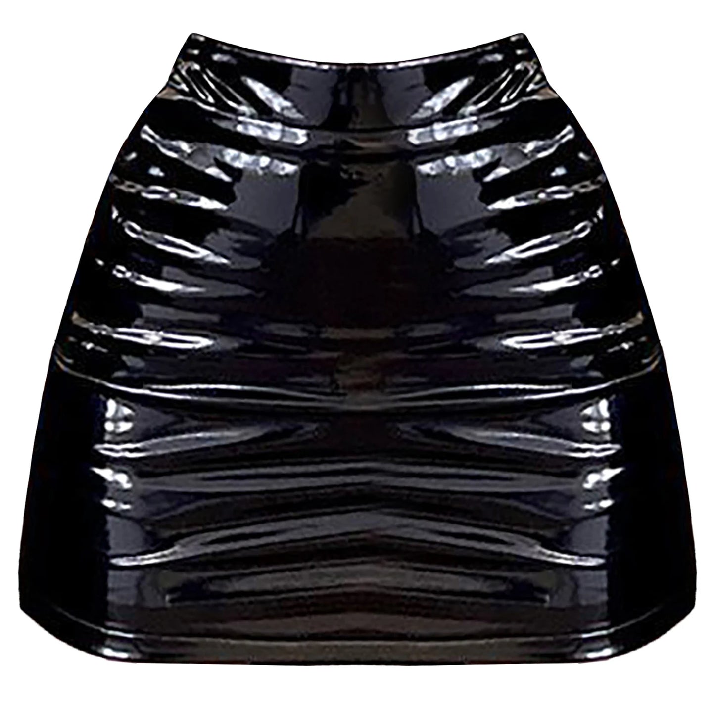 Women's Wet Look Zipper High Waist Bodycon Miniskirts Fashion Patent