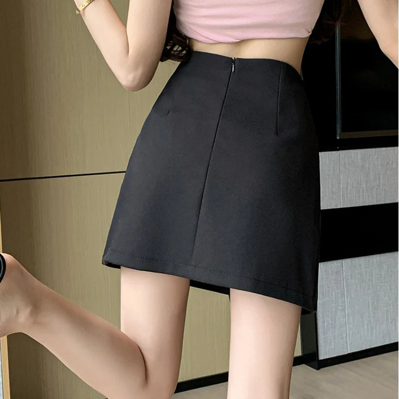 New Summer Fashion Folds High Waist Package Hip Skirt Elegant