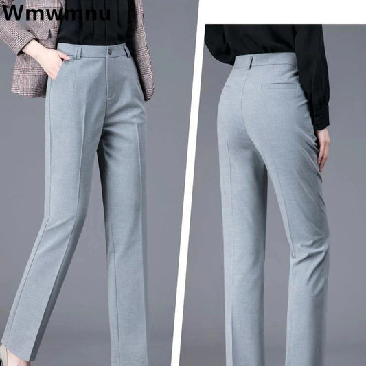 Slim Fit Office Suit Pants Women's Classic High Waist