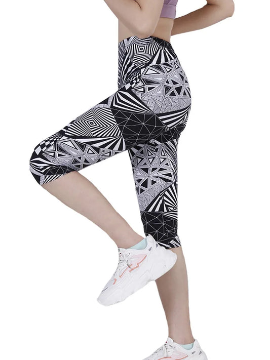 YRRETY Solid High Waist Fitness Leggings Women Sportswear Leggins Plaid Elastic Workout Push Up Jeggings Feminina Womens Capris