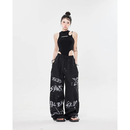 Y2K Harajuku Cargo Women's Pants Parachute Streetwear Baggy High