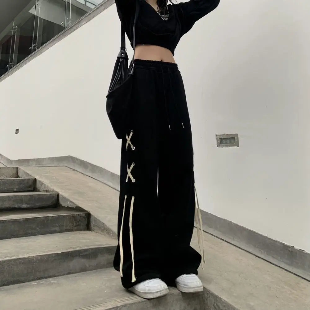 Wide Leg Pants Women's Y2K Streetwear Loose Harajuku Trousers