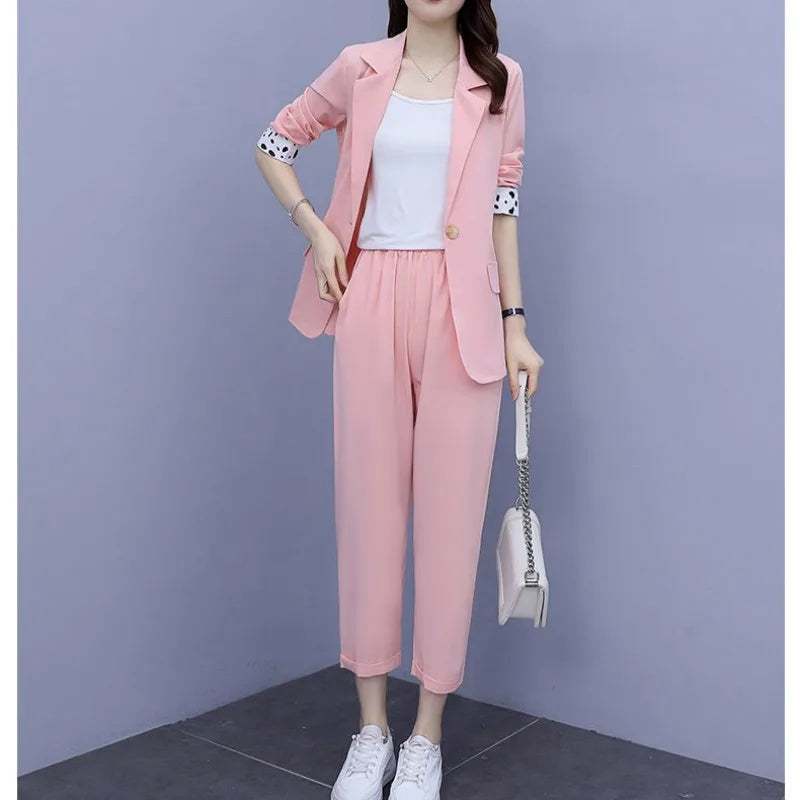 Women’s Summer Blazer Set - Casual Thin Matching