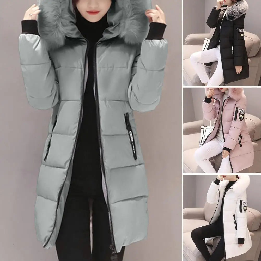 Women's Winter Coat - Fur Neckline Thick Jacket