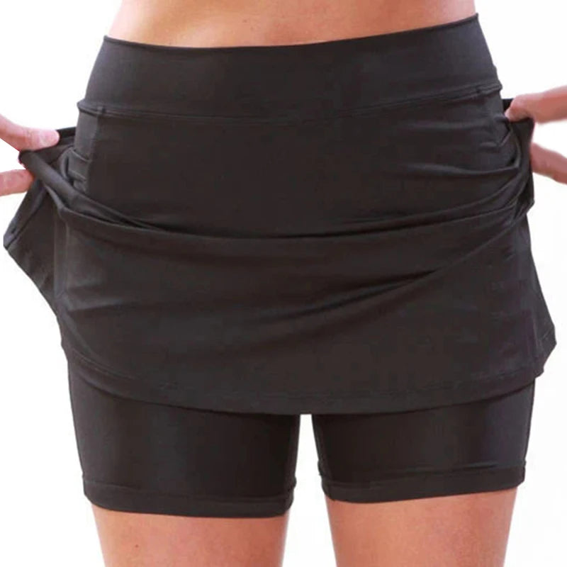 Summer High Waist Running Skirt Tennis Golf Workout Shorts