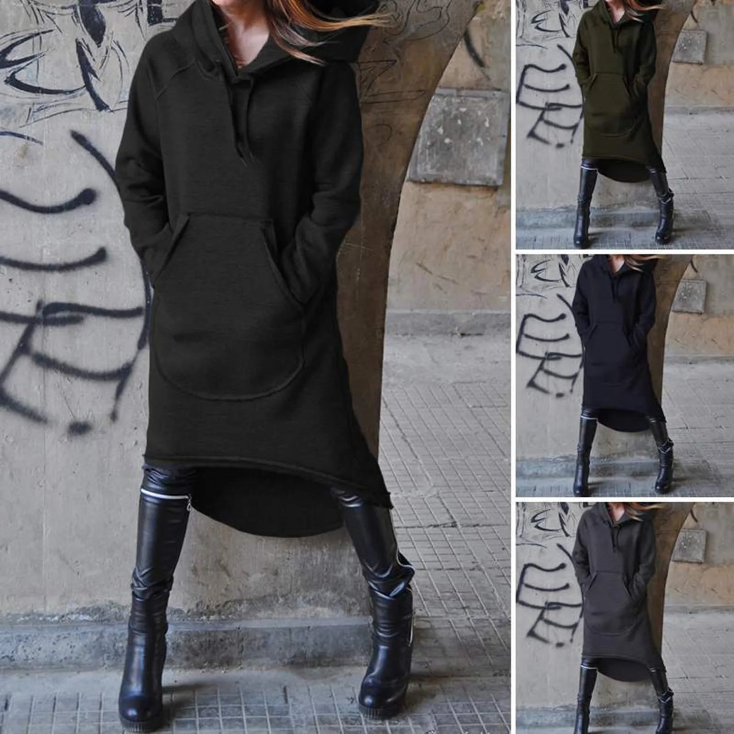 Hoodies Dress - Fashion Hooded Long Vestidos Winter