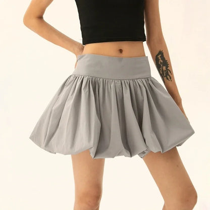 Y2K Fairycore Pleated Short Skirt Women's Kawaii Bubble Mini Skirt