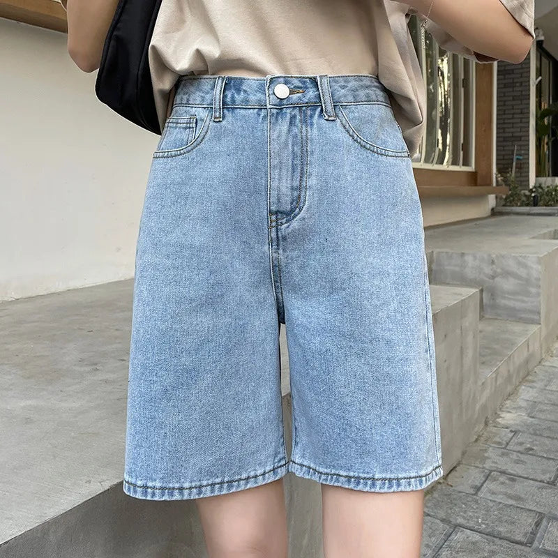 Women's Denim Shorts Summer Vintage Streetwear High Waist