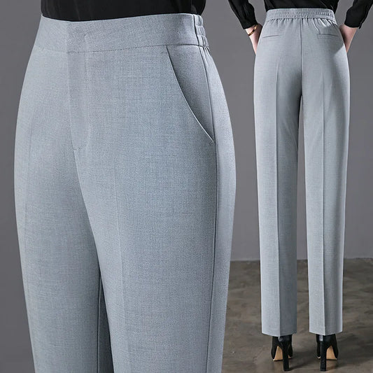 Women's Trousers Autumn New Elastic Waist Business Wear Formal