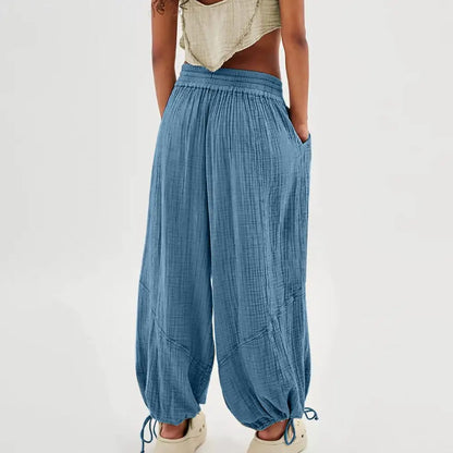 Women's Harem Pants Summer Casual Vintage Cotton Linen Pants