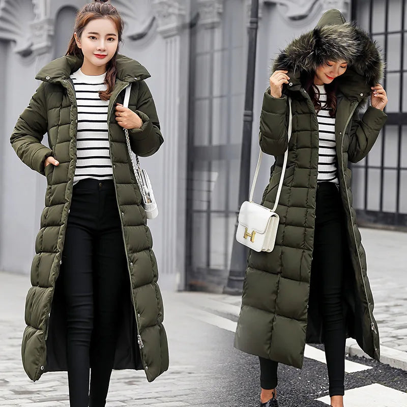 Quilted Winter Parka - Korean Style Fashion Hooded Coat