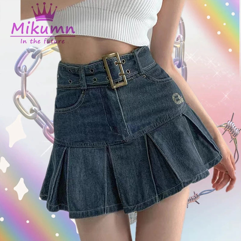 Y2K Kawaii Hot Girl Denim Skirt College Style