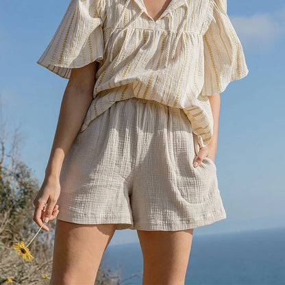 Cotton Shorts High Waist Basic Summer Outfit Femme