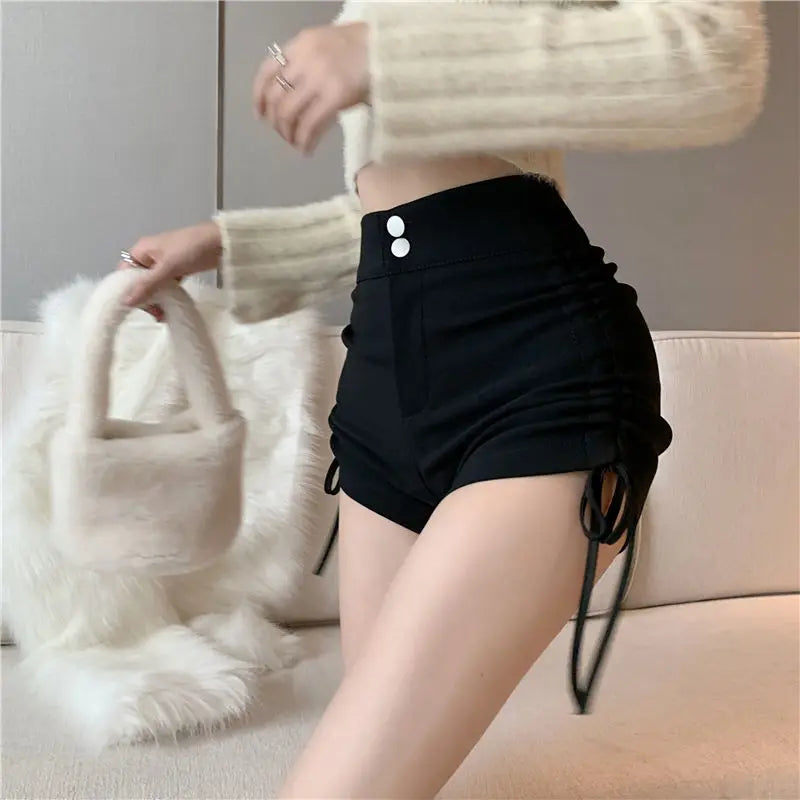 Booty Tight Short Pants Women's High Waist Skinny Mini