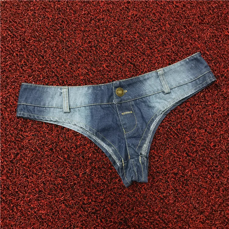 Vintage Women's Skinny Mini Jeans Booty Shorts Denim