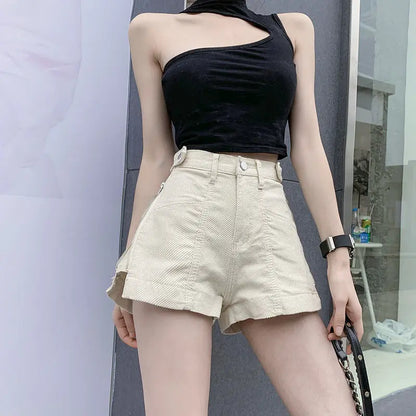 Short Pants For Woman To Wear Jeans Women's Shorts High Waist Cotton Korean Style